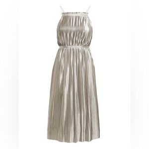 Banana Republic Silver Pleated Dress